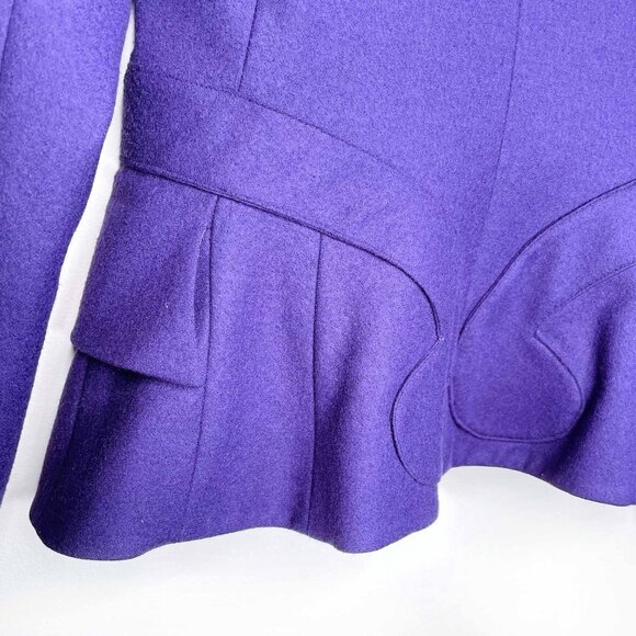 john galliano 00's purple wool skirt suit - size 6 - Picture 7 of 13